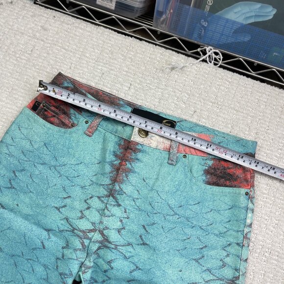 Y2K Just Cavalli Boot Cut Pants Psychedelic Reptile Skin Color AOP Wom Sz 27/41 - Picture 8 of 13